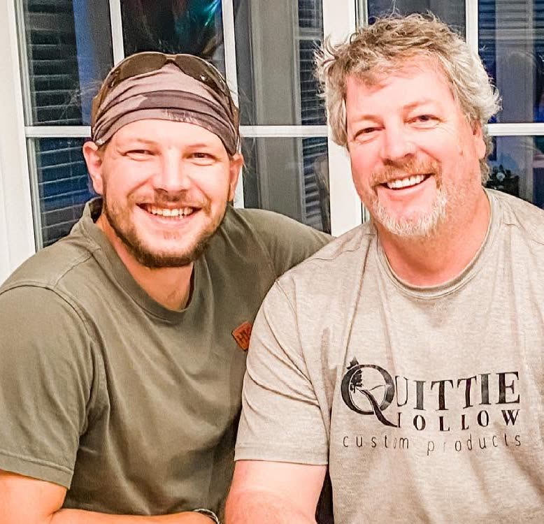 Mike Reese and his dad Doug, who’s wearing a Quittie Hollow shirt